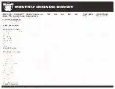 Business Monthly Budget Template