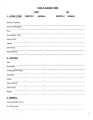 Free Download PDF Books, Family Budget Items Template