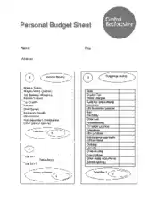 Personal Budget Sheet Central Bedfordshire Template