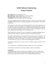 Software Engineering Project Proposal Sample Template