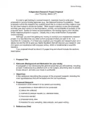 Independent Research Project Proposal Template