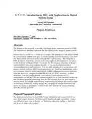 Free Download PDF Books, INtroduction to HDL Project Proposal Template