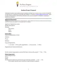 Free Download PDF Books, Proposal for Student Project Template