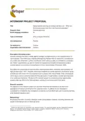 Internship Project Proposal Template