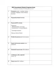 Investment Project Proposal Template