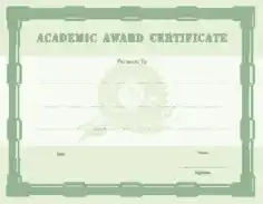 Free Download PDF Books, Academic Award Certificate Template