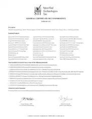 General Certificate of Conformance Template