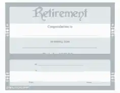 Retirement Congratulation Certificate Template