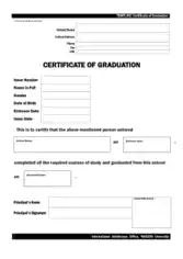 Free Download PDF Books, Basic Certificate of Graduation Template