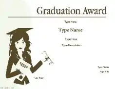 Free Download PDF Books, Graduation Award Certificate Template