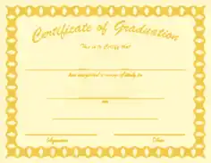 Sample Student Graduation Certificate Template