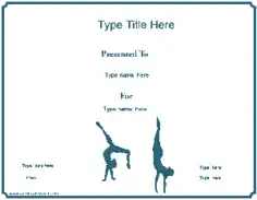 Sports Gymnastics Participation Certificate Template