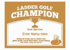 Sports Ladder Golf Certificate Template