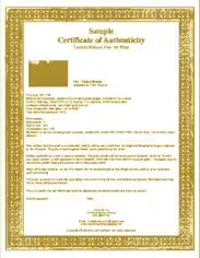 Sample Certificate of Authenticity Template