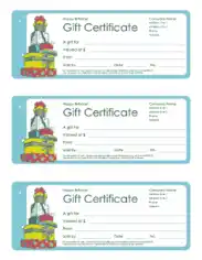 Free Download PDF Books, Baby Birthday Gift Certificate Template
