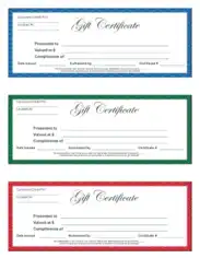 Samples Blank Gift Certificate Template