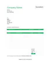 Company Repair Quotation Template