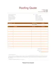 Roofing Repair Quote Template