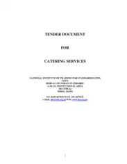 Free Download PDF Books, Catering Tender Services Quotation Template