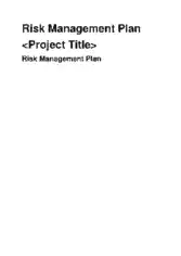 Free Download PDF Books, Basic Risk Management Plan Template