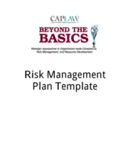 Fiscal Risk Management Plan Template