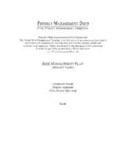 Free Download PDF Books, Project Risk Management Plan Template