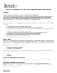 Project Communication And Change Management Plan Template