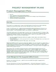 Project Management Plans Template
