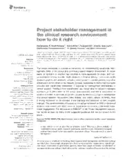 Free Download PDF Books, Project Stakeholder Management In Clinical Research Environment Template