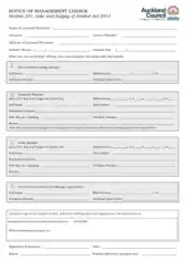 Notice of Management Change Form Template