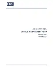 Sample Change Management Plan Template