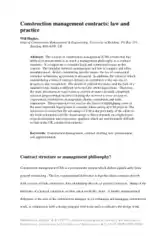 Construction Management Contract Law and Practice Template