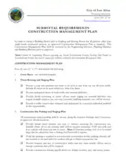 Construction Management Plan Submital Requirements Template