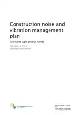 Construction Noise and Vibration Management Plan Template