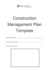 Standard Construction Management Plan Template
