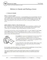 Notices to Vacate and Ending a Lease Template