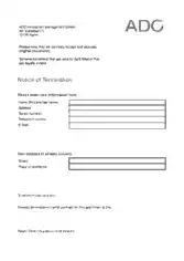 Notice Termination Letter Form Template