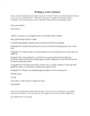 Free Download PDF Books, Talented Teacher Letter of Intent Template