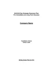 30-60-90 Day Strategic Business Action Plan For Company Template
