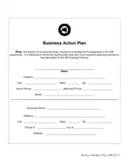 Business Action Plan Sample Pdf Template