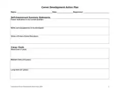 Free Download PDF Books, Career Development Action Plan Template