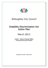 Disability Discrimination Action Plan Template