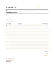 Billing Invoice Excel Template