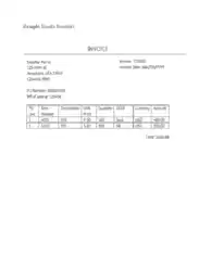 Goods Purchase Bill Template