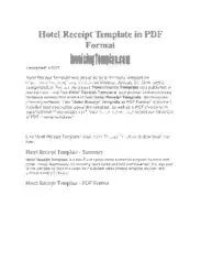 Hotel Bill Recept Template