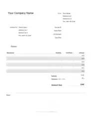 Free Download PDF Books, Blank Invoice Form Template