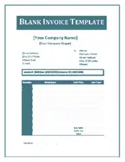 Free Download PDF Books, Blank Invoice Template