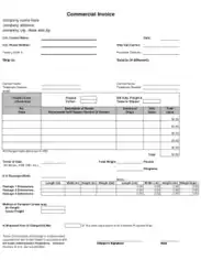 Free Download PDF Books, Commercial Export Invoice Template