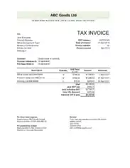 Commercial Tax Invoice Template