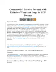 Draft Commercial Invoice Format Template